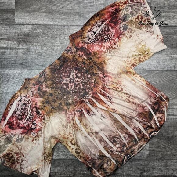 Unity World Wear Petite 3/4 Sleeve Boho Style Top Size PL - Picture 5 of 5